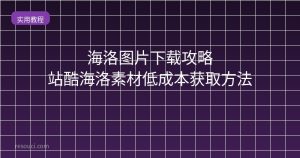 海洛图片下载攻略 – 站酷海洛素材低成本获取方法
