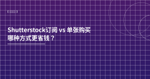 Shutterstock订阅vs单张购买 哪个更省钱