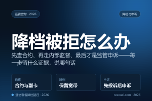 话费宽带降档被拒怎么办：2026 三步维权路径与证据清单