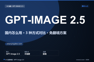 GPT-Image 2.5 国内怎么用：3 种方式对比