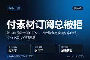 用 PayPal 付 Shutterstock / Adobe Stock / Freepik 被拒？2026 原因与可行路径