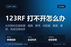 123RF 打不开怎么办？2026 五层排查顺序与三条可用路径